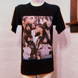 Black Graphic T-Shirt with Nipsey Hussle Design